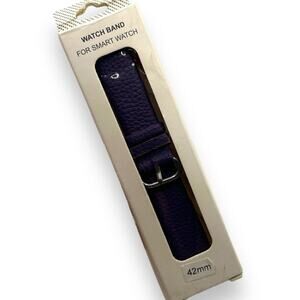 NEW Macy's Purple Faux Leather Apple Watch Band Size 42MM Rpyal Violet Vegan NWT